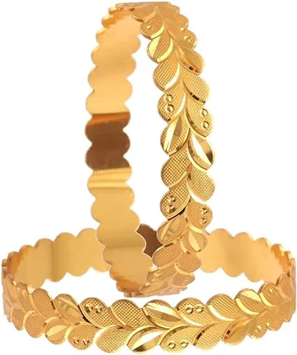 2 Piece Kada Set Gold Plated for women